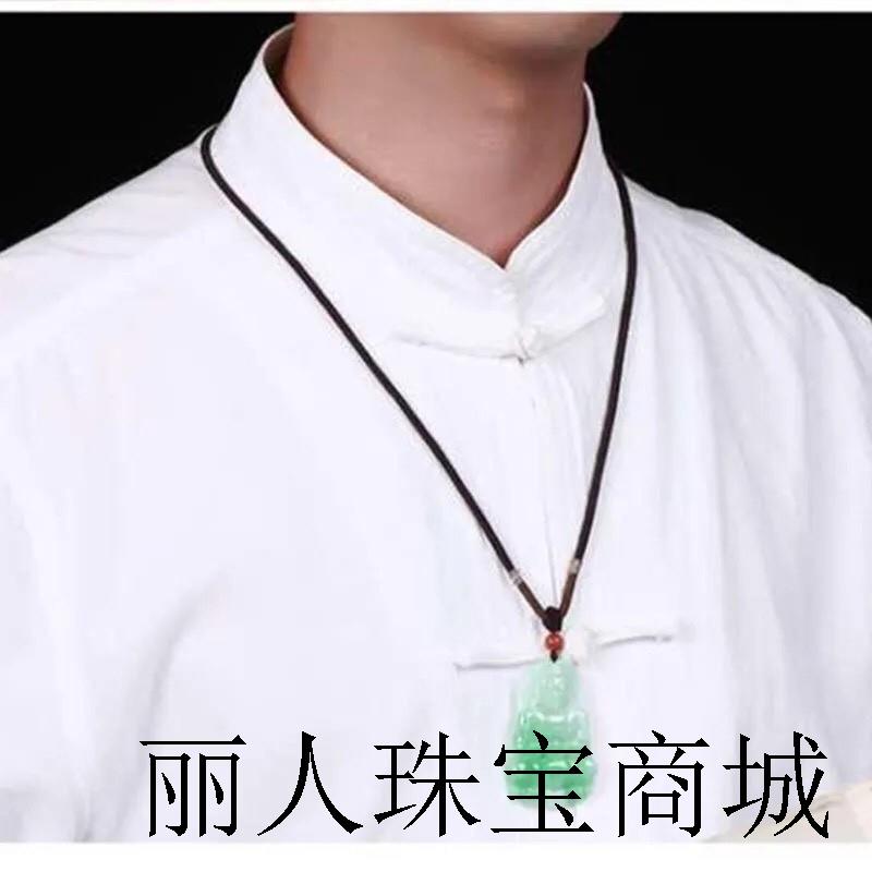 精品缅甸老坑翡翠色冰糯种观音菩萨吊坠阳绿观音挂件国风男女同款
