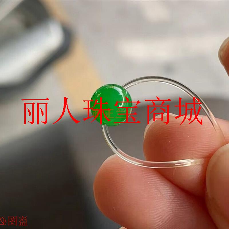 高端老坑货翡翠色冰绿珠子满色