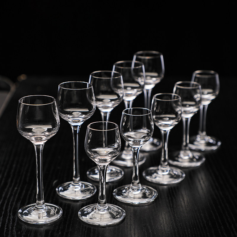 家用水晶玻璃高脚杯白酒杯烈酒杯一口杯吞杯10ml小酒杯手工制作