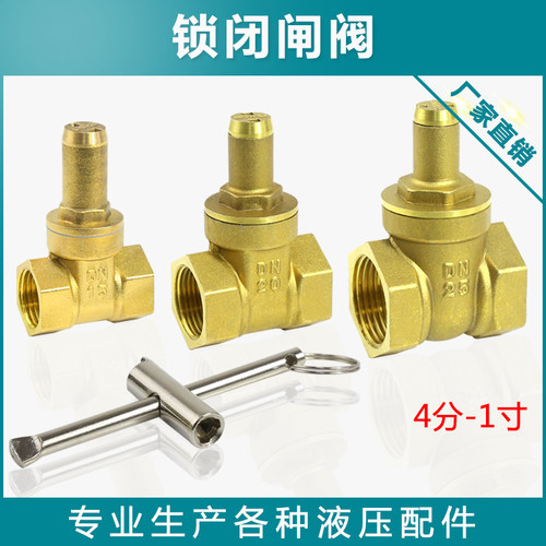 自来水表前黄铜锁闭闸阀