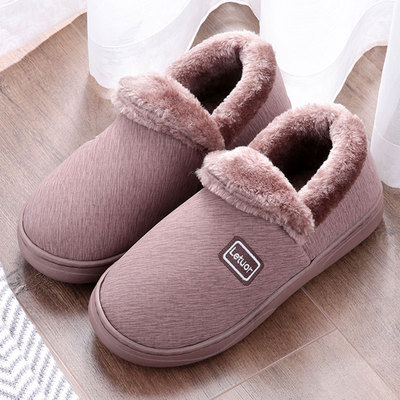乐拖居家保暖棉鞋防水防滑男士冬