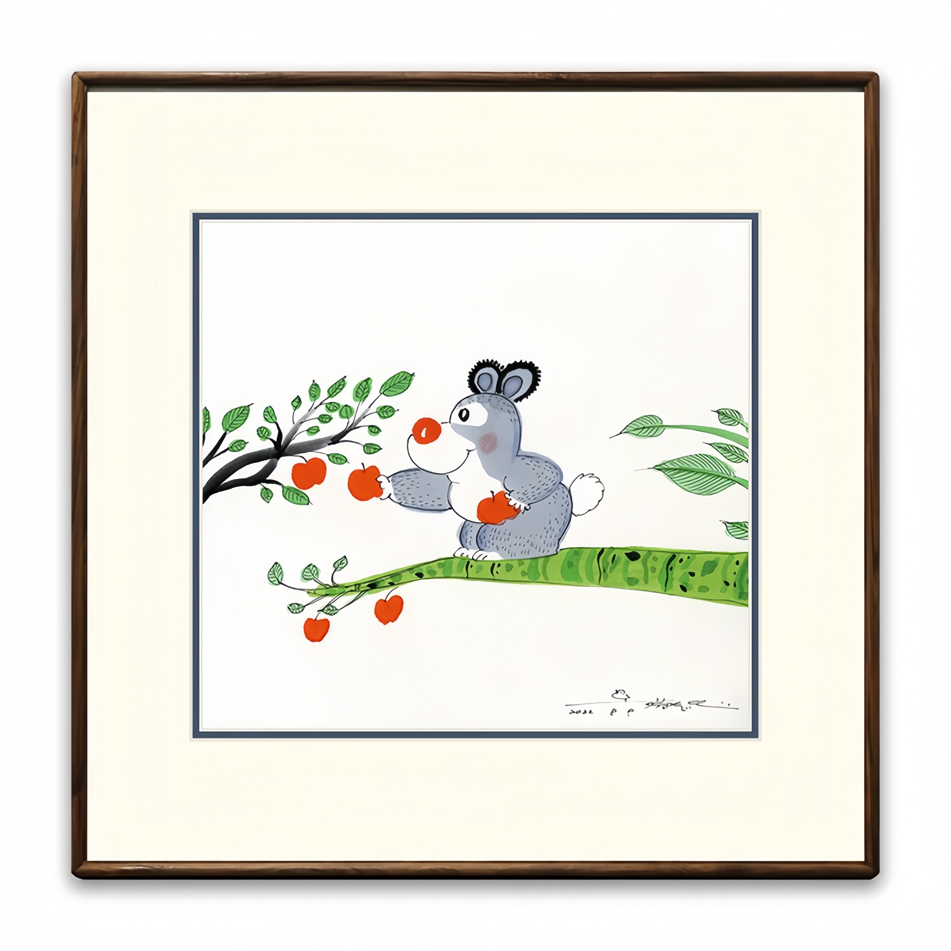 蔡志忠【熊-bear】儿童书房餐厅装饰画【实木裱】动物挂画礼物图片