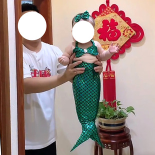 美人鱼衣服婴儿尾巴摄影服装道具宝宝拍照影楼满月百天周岁主题