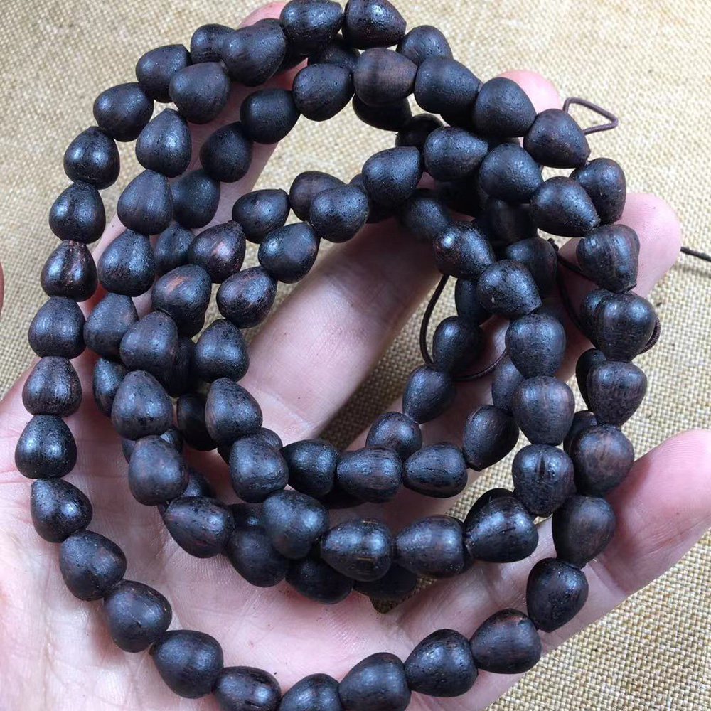 奇楠级缅甸小叶降真香手串108颗手链桶珠苹果珠子 黄油麻丝降沉