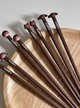 WOL HOME可爱男孩女孩筷子防滑合金筷子家用筷子套装情侣筷耐高温