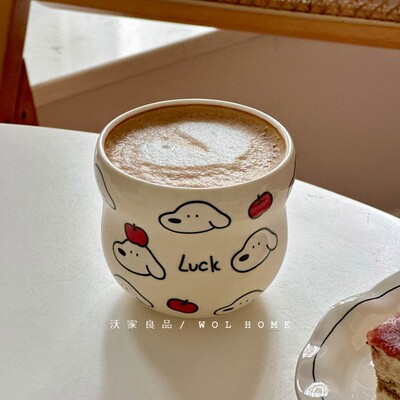 可爱lucy小狗手握杯陶瓷水杯