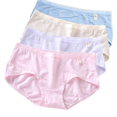 4条装 彩田内裤 少女中腰大码 高腰莫代尔低腰纯棉裆无痕平角裤 薄