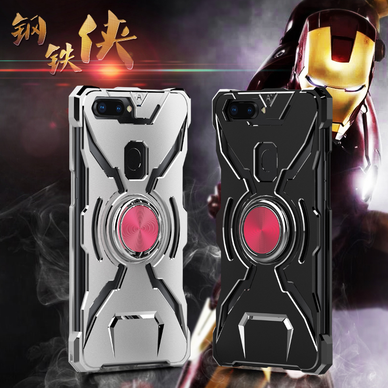 WK Iron Man Military Grade Shockproof Screw-less Metal Case w/ Ring Holder for OPPO R11s Plus & OPPO R11s