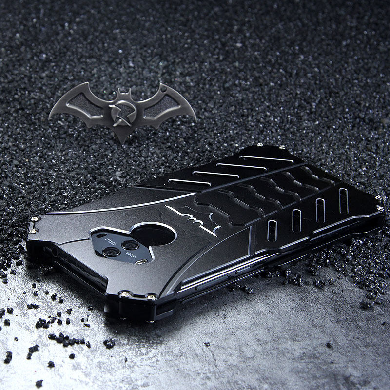 R-Just Batman Shockproof Aluminum Shell Metal Case with Custom Batarang Stent for Huawei Mate 10