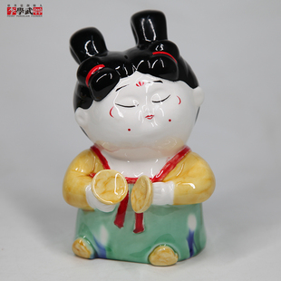 洛阳李学武牡丹瓷纯手工妞妞摆件唐宫夜宴侍女陶瓷唐仕女创意摆件