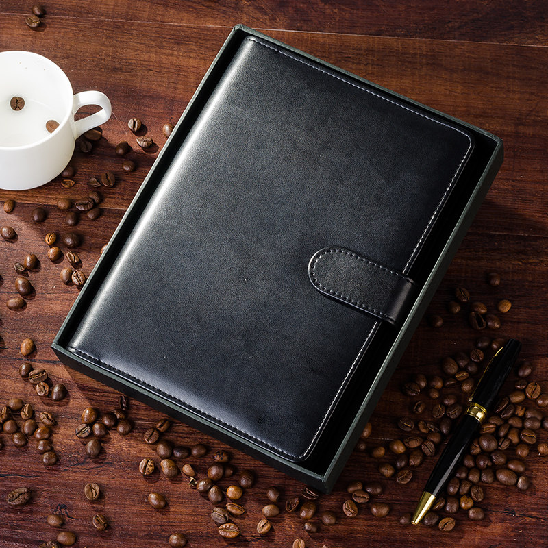 bowen博文7821/7822高档磁扣多功能活页夹笔记本礼盒装A5皮面加厚