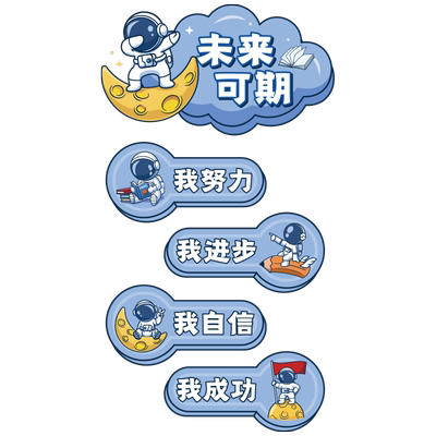 励志墙贴画儿童房学习贴纸小学幼儿园开学文化墙教室布置班级装饰
