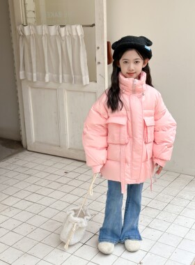 儿童羽绒服2025秋冬季韩版休闲白鸭绒男女童短款潮酷加厚保暖外套