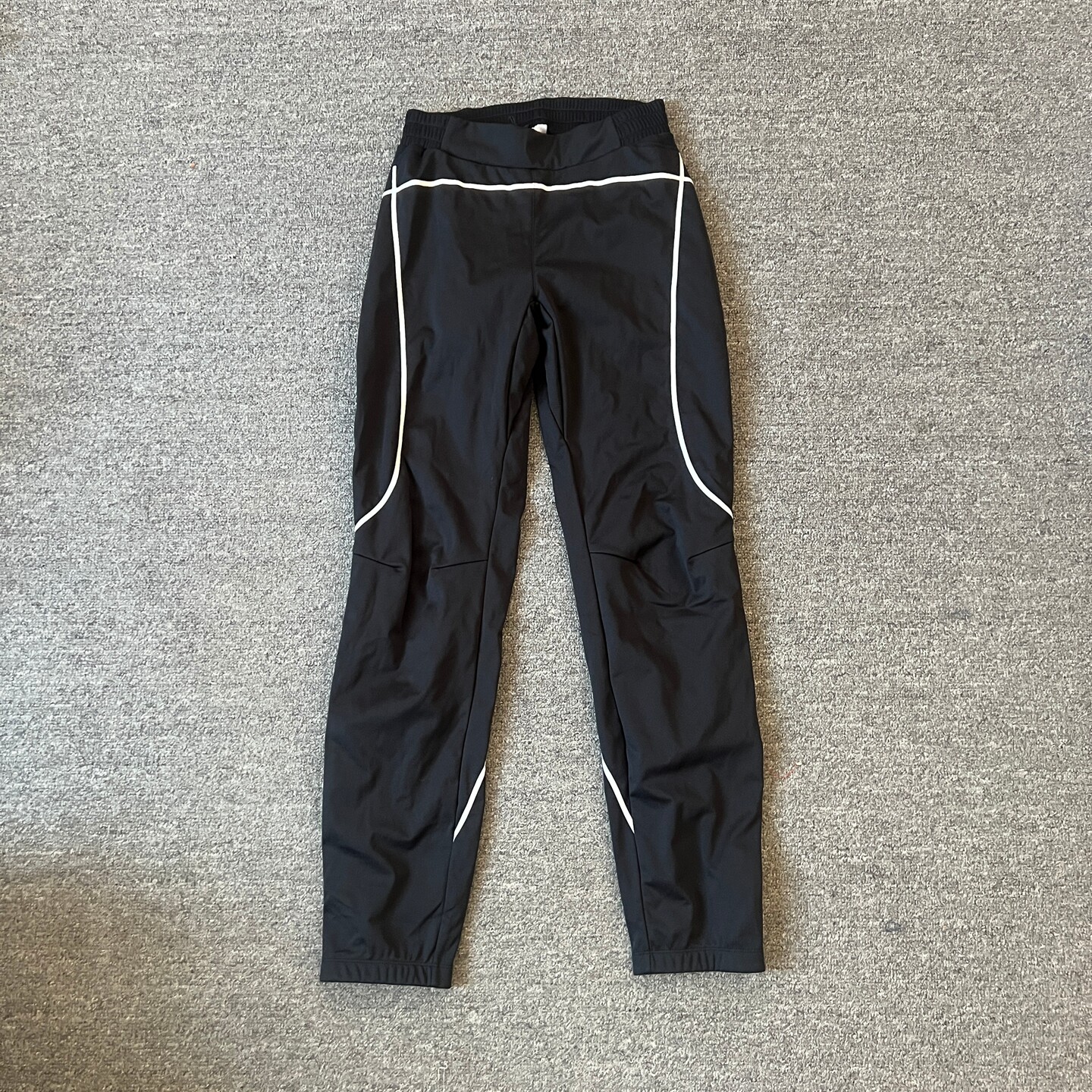 瑞典大码运动自行车防风保暖女款秋冬季加绒松紧骑行裤加肥加大