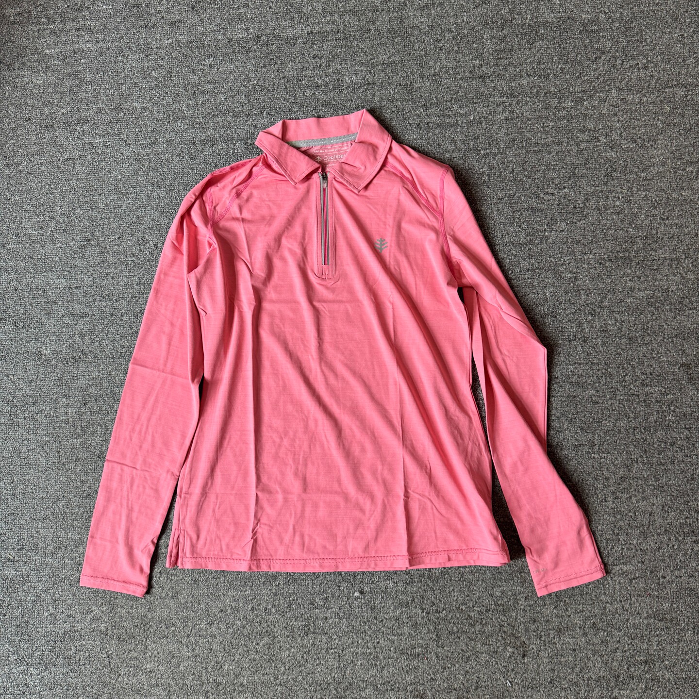 品牌美国长袖防晒T恤女半开领户外运动防紫外线 UPF50+打底衫翻领