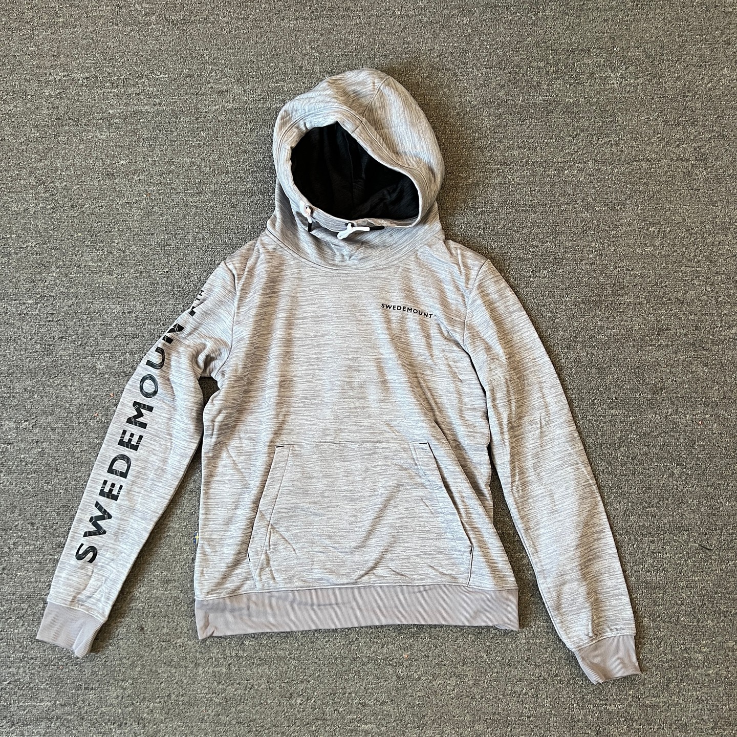 灰色瑞典户外连帽长袖休闲运动外套男款薄绒春秋针织纯色套头卫衣