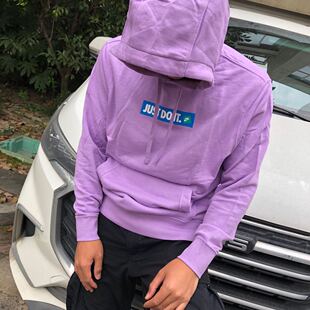 耐克NIKE男just do it休闲运动针织套头衫连帽外套卫衣CJ9952-589