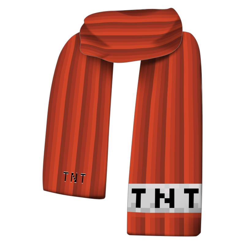 我的世界苦力怕末影人猪动漫游戏围巾周边围脖保暖短毛绒双面印刷