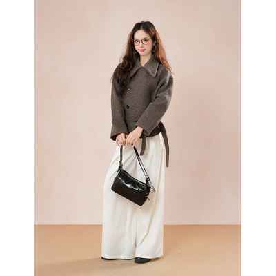 伦敦街头  立领毛呢外套女秋冬季2025新款高级感气质短款呢子大衣