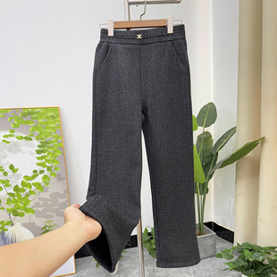 妈妈冬装时尚加绒裤2025新款中老年女士秋冬直筒裤减龄中年女长裤