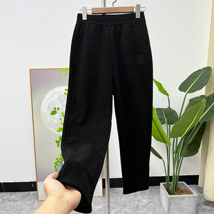 中老年女士加绒裤2024新款时尚妈妈裤松紧腰直筒裤保暖中年女裤厚