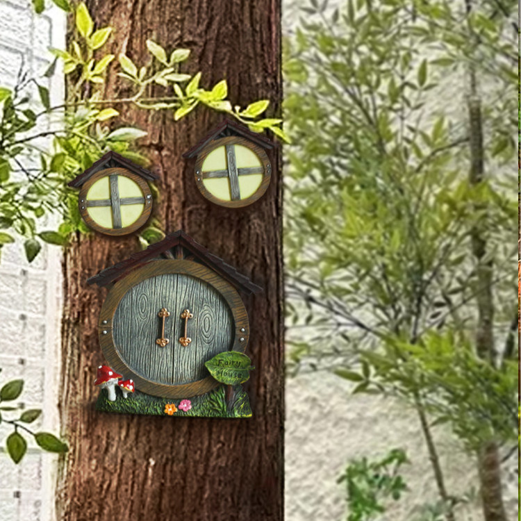 外贸出口树脂树洞门精灵门花园装饰品圣诞树挂件家居装饰品摆件,家居饰品,户外/庭院摆件,淘宝优惠券,粉丝福利购,淘宝优惠卷