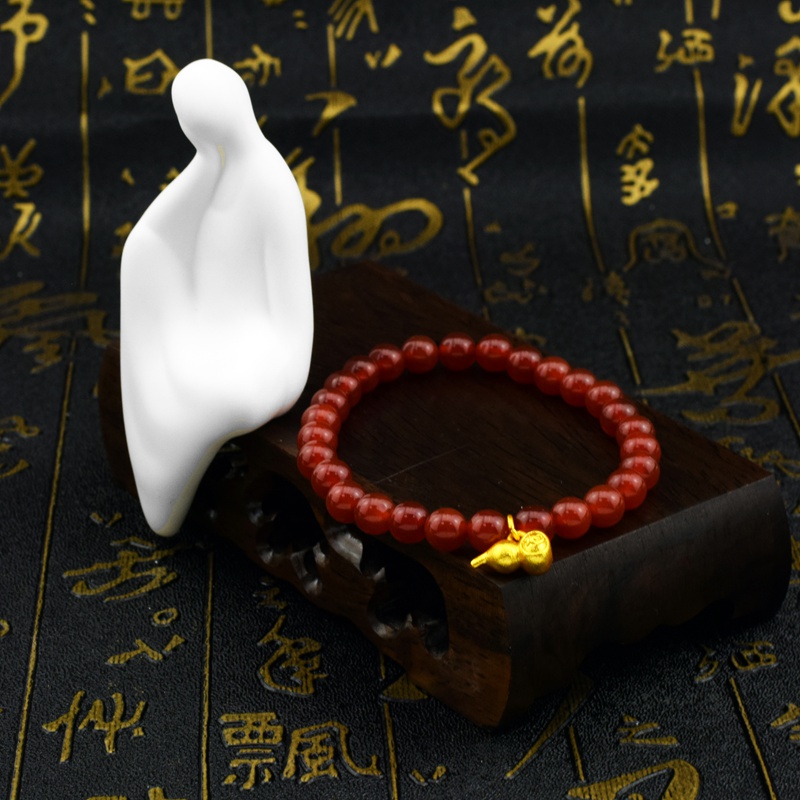 招财红玛瑙手链女生转运珠