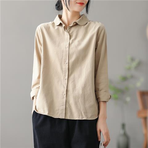 春季全棉衬衫女长袖上衣