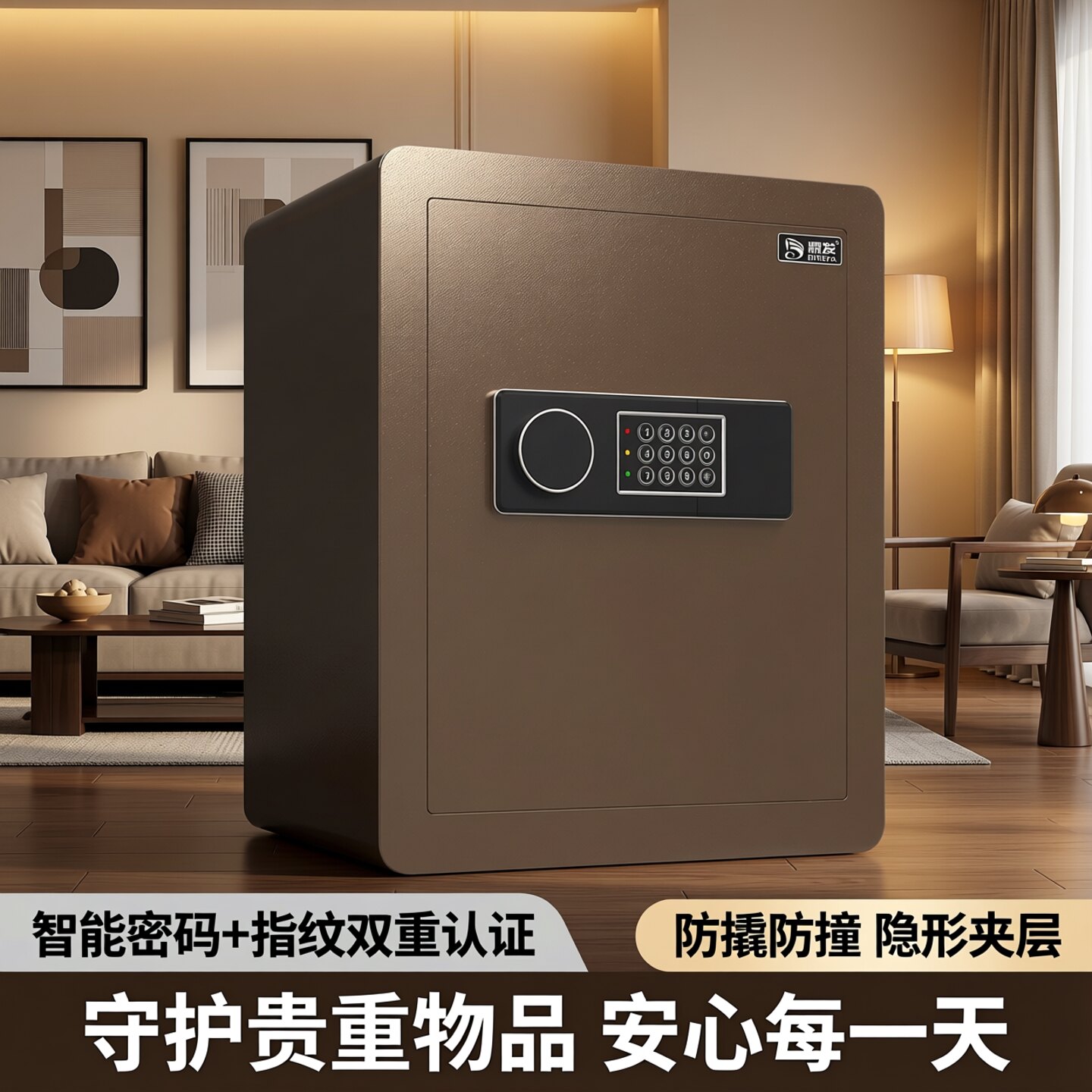 帆赢保险柜家用小型新款密码箱保险箱全钢防盗密码指纹保管箱