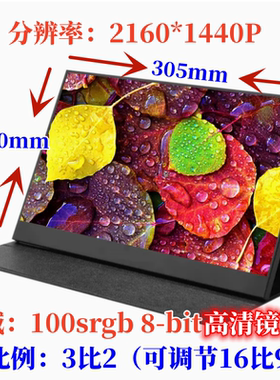 14寸16寸2K超清便携式显示屏支持电脑/switch/ps4一线直连扩展屏