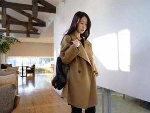 韩国2025年秋冬新款羊毛呢外套中长款女时尚休闲呢子大衣潮