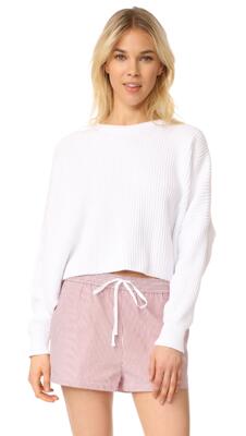 fp原d罗纹宽松短款针织女套头衫