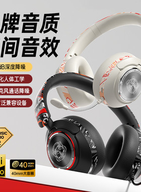 复古ANC主动降噪蓝牙耳机头戴式无线电竞隔音长续航电脑手机 通用