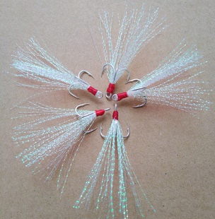 亮丝三本钩血槽直角三本钩奥金三本钩亮片米诺波爬钩路亚拟饵三本