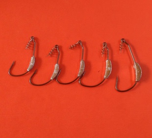 精品软虫钩弹簧锁针铅配重软饵钩路亚钩窄腹曲柄钩钓组专用钩