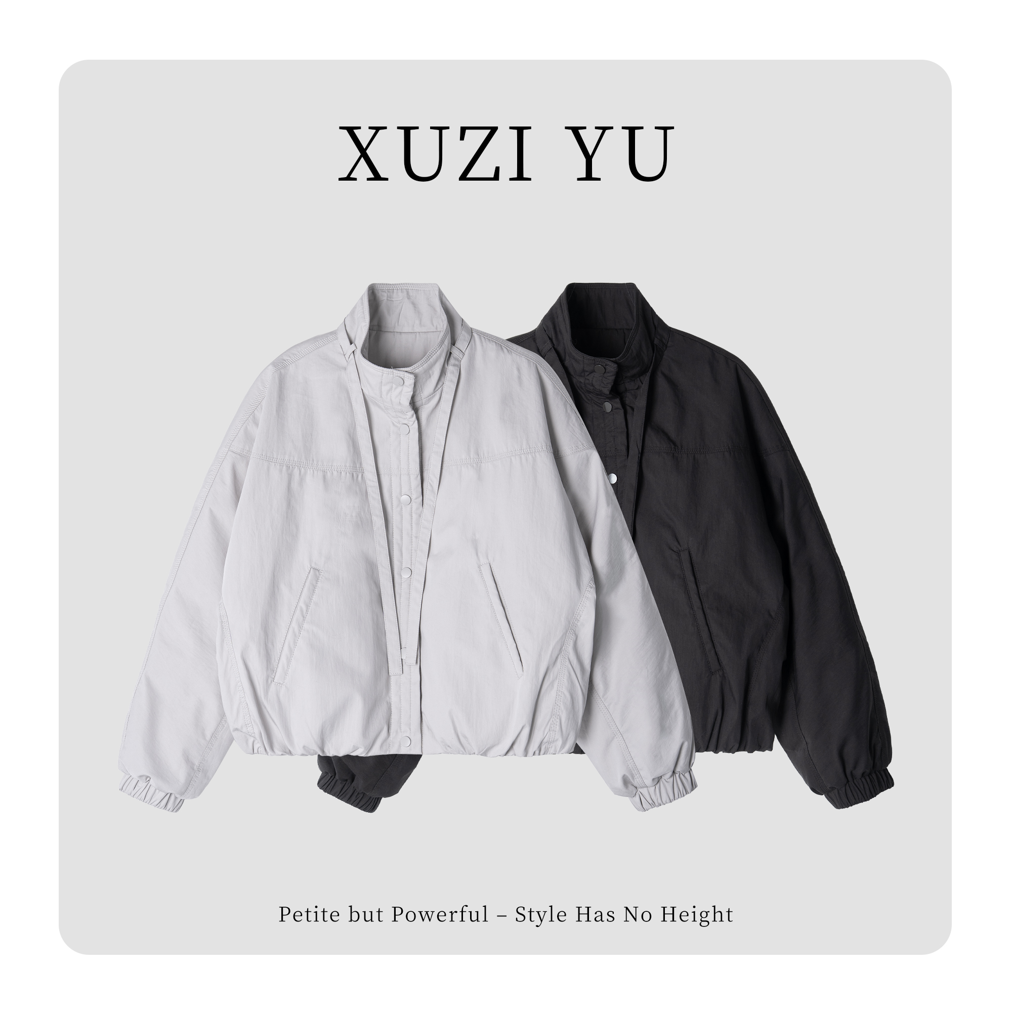 XUZI YU.小个子定制美式复古立领羽绒服女宽松百搭冬7730-W25335