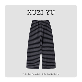 女771 显瘦百搭加绒条纹休闲裤 K666621 YU.小个子定制冬新品 XUZI