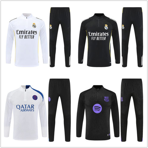皇马长袖足球训练服秋冬足球服