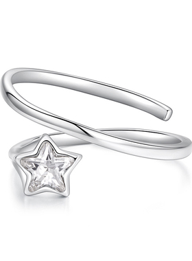 原创多圈星光开口戒指s925纯银轻奢小众流星食指指环戒指