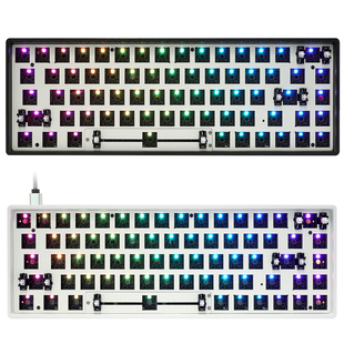GK68X機(jī)械鍵盤套件RGB熱插拔PCB客制化黑白殼拆分空格驅(qū)動(dòng)type