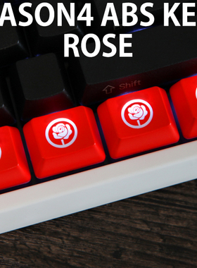 ABS个性透光键帽红黑大键位ctrl win alt 1.25x r1 红玫瑰 黑玫瑰