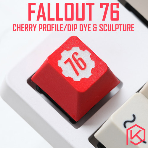 辐射fallout76避难所原厂高度浸染雕刻个性键帽红白机械键盘 - 封面