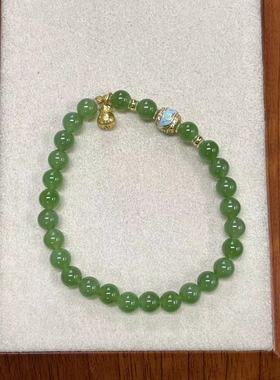 【矿姐家紫霞来了】17547 DIY925银碧玉6mm单圈手串多样性发一