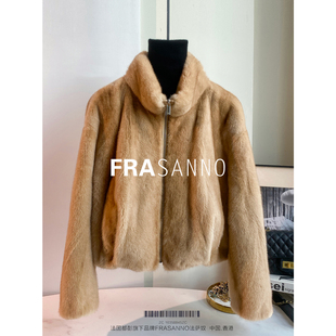 FRASANNO整貂水貂皮草女外套2025年冬季新款年轻款短款立领进口貂
