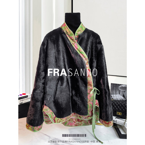 小胎羊皮毛一体女皮草外套两面穿