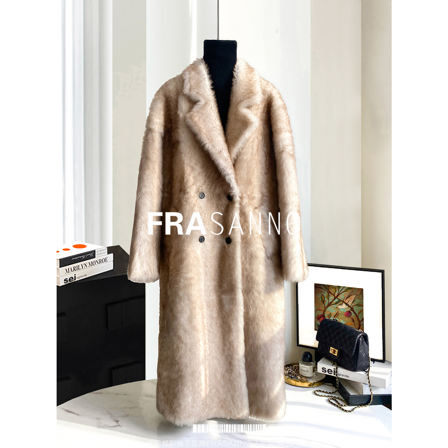 托斯卡纳皮草女外套中长款大衣