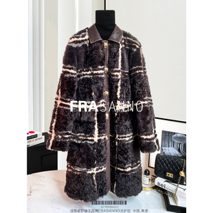 小香风皮草 外套显瘦时尚 FRASANNO法国拉贡卷毛 皮毛一体女中长款