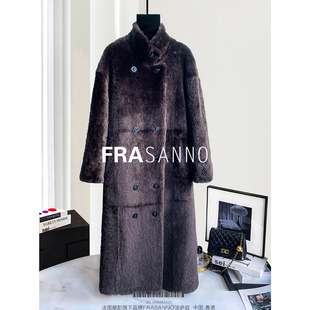 芷蕾同款 年轻款 西班牙拉贡 皮草 皮毛一体女外套长款 FRASANNO