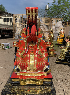 厂家直销树脂彩绘东狱大帝摆件