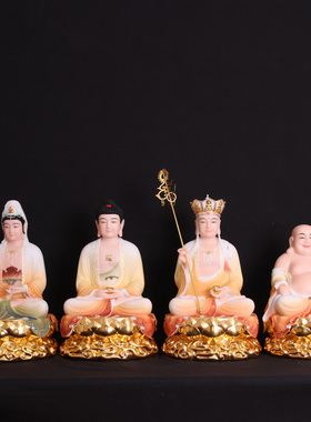 厂家直销汉白玉全堂佛佛堂摆件